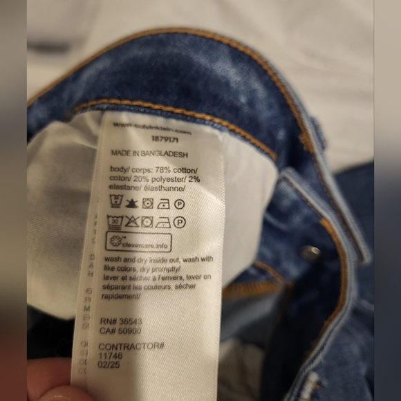 Calvin Klein High Rise Straight Blue Denim Jeans, Size 29 - Picture 6 of 7